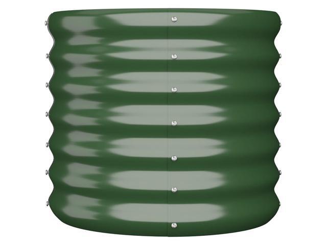 vidaXL Garden Planter Green Powder-coated steel Medium Durable