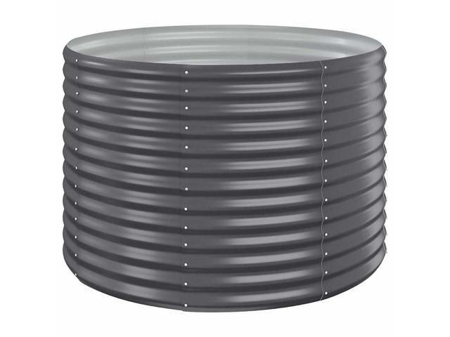 vidaXL Garden Raised Bed Anthracite Powder-coated steel 39.4 in diameter
