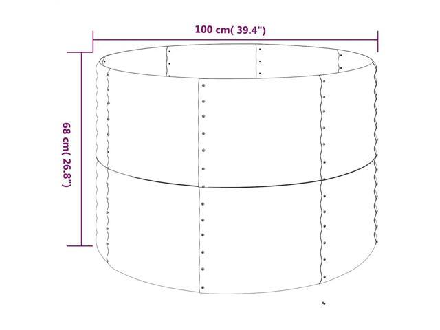 vidaXL Garden Raised Bed Anthracite Powder-coated steel 39.4 in diameter