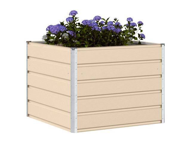 vidaXL Planter Ivory 100 x 100 x 75 cm Steel