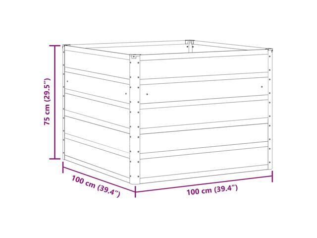 vidaXL Planter Ivory 100 x 100 x 75 cm Steel