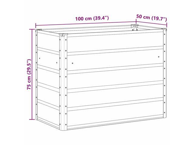 vidaXL Planter Light Grey 480 x 50 x 45 cm Galvanised Steel