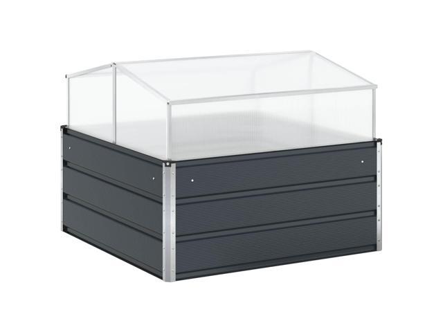 vidaXL Planter Anthracite 39.37 x 39.37 x 30.31 in Galvanised Steel