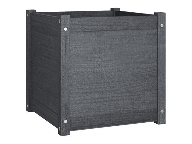vidaXL Garden Planter Grey Solid pinewood Medium Tough Garden Planter