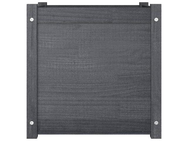 vidaXL Garden Planter Grey Solid pinewood Medium Tough Garden Planter