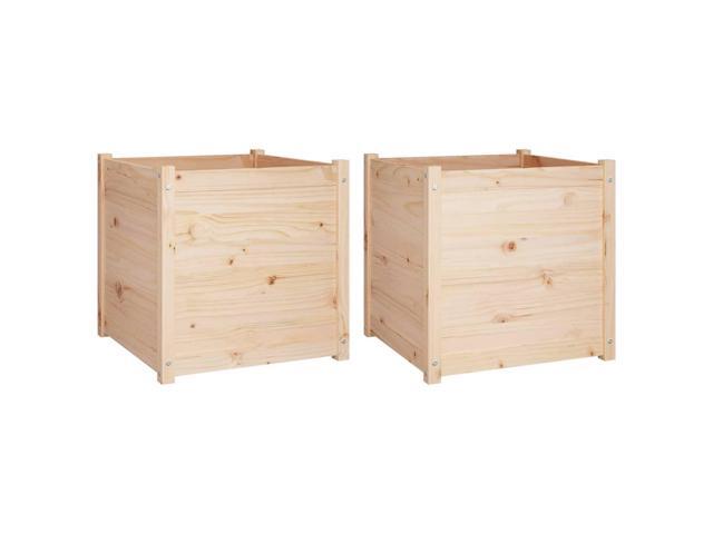 vidaXL Garden Planter Set of 2 Pine Solid pinewood Large Durable