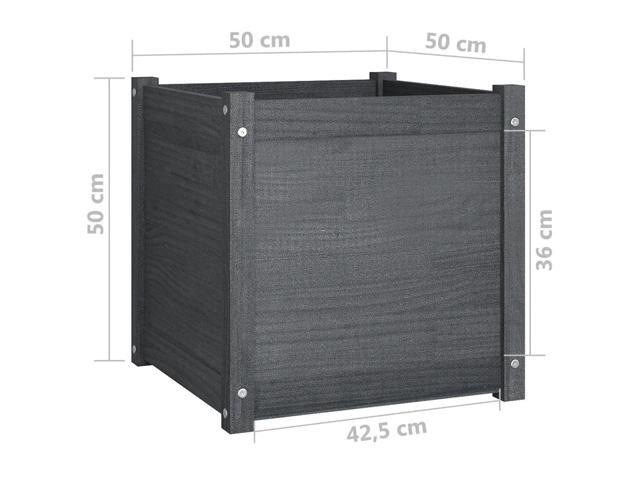 vidaXL Garden Planter Grey Solid pinewood Medium Tough Garden Planter