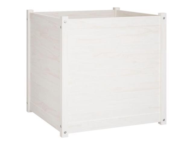 vidaXL Garden Planter White Solid pinewood 27.6 in Durable