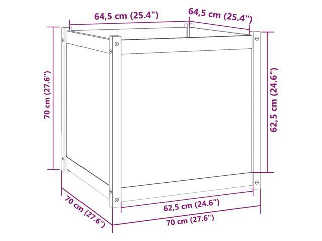vidaXL Garden Planter White Solid pinewood 27.6 in Durable
