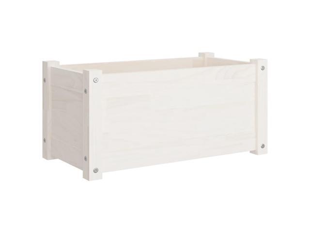 vidaXL Garden Planter Set of 2 White Solid pinewood Medium Durable
