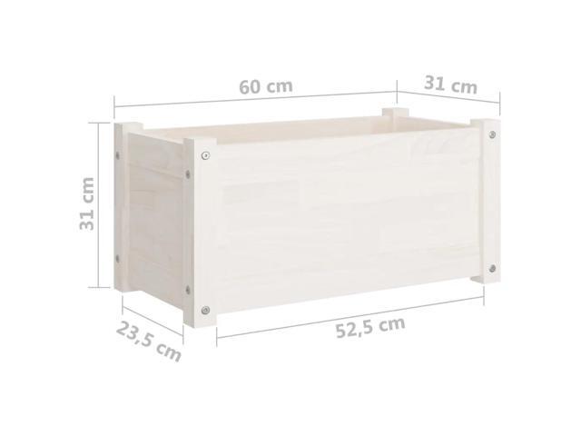 vidaXL Garden Planter Set of 2 White Solid pinewood Medium Durable