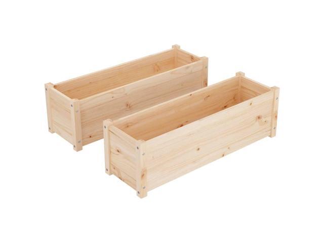 vidaXL Garden Planter Set of 2 Natural Solid Pinewood Large Durable