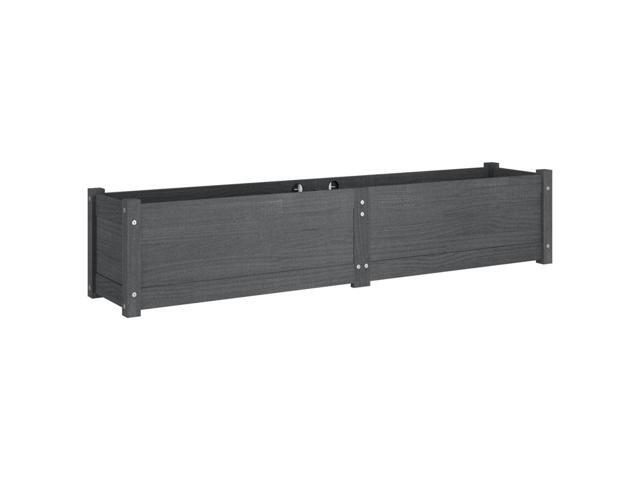 vidaXL Raised Bed Grey Solid Pinewood Medium Durable Garden Planters