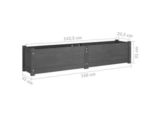 vidaXL Raised Bed Grey Solid Pinewood Medium Durable Garden Planters