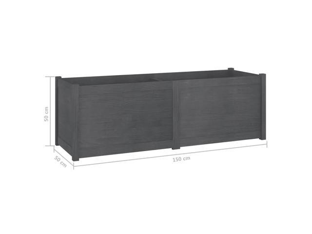 vidaXL Garden Planter Grey Solid pinewood 59.1 in x 19.7 in x 19.7 in