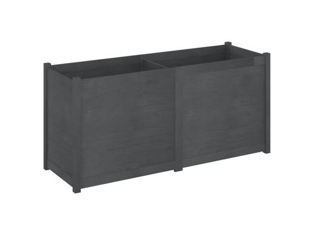 vidaXL Garden Planter Grey Solid pinewood Large Durable Garden Planter