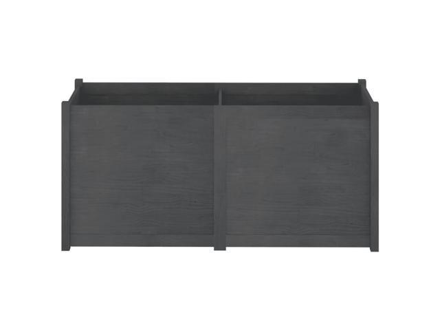 vidaXL Garden Planter Grey Solid pinewood Large Durable Garden Planter