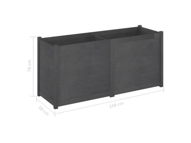 vidaXL Garden Planter Grey Solid pinewood Large Durable Garden Planter