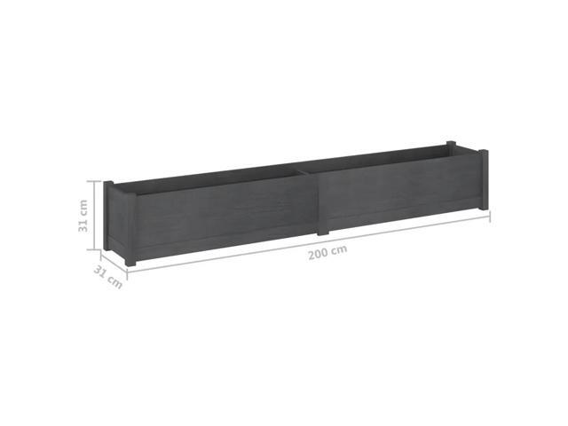 vidaXL Planter Set of 2 Grey Solid pine wood Large Planter