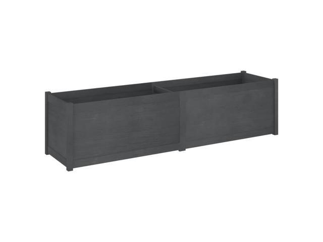 vidaXL Planter Grey Solid Pinewood 78.7x19.7x19.7 in Durable Planter