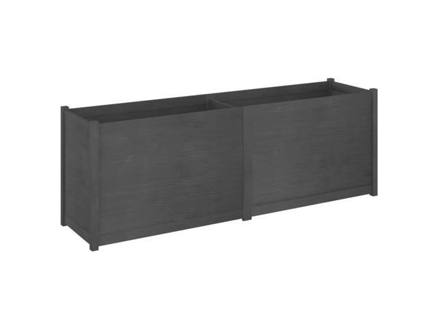 vidaXL Garden Planter Grey Solid Pinewood Large Durable Garden Planter