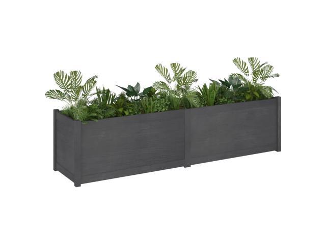 vidaXL Planter Grey Solid Pinewood 78.7x19.7x19.7 in Durable Planter
