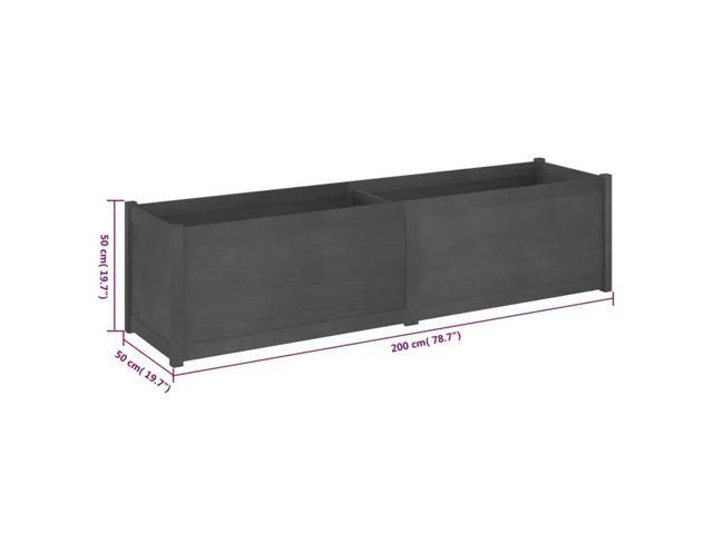 vidaXL Planter Grey Solid Pinewood 78.7x19.7x19.7 in Durable Planter
