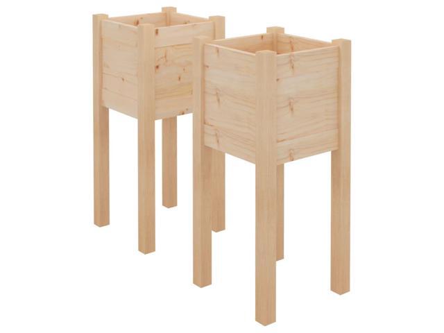 vidaXL Planter Set of 2 Pine Solid pinewood 12.2 in x 12.2 in x 27.6 in