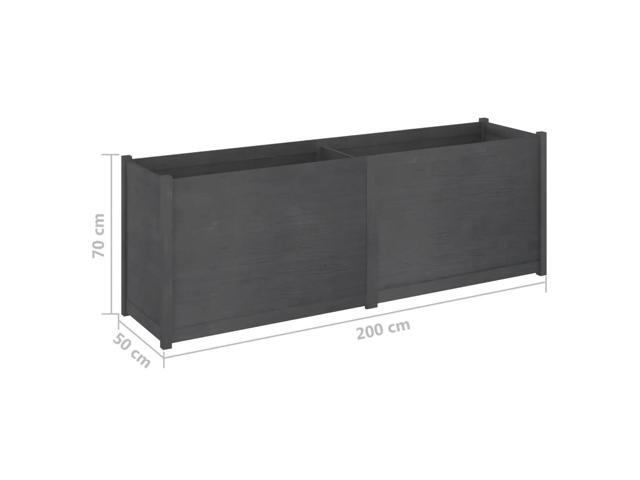 vidaXL Garden Planter Grey Solid Pinewood Large Durable Garden Planter