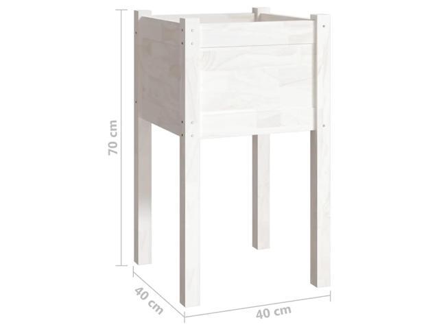 vidaXL Garden Planter Set of 2 White Solid pinewood Medium