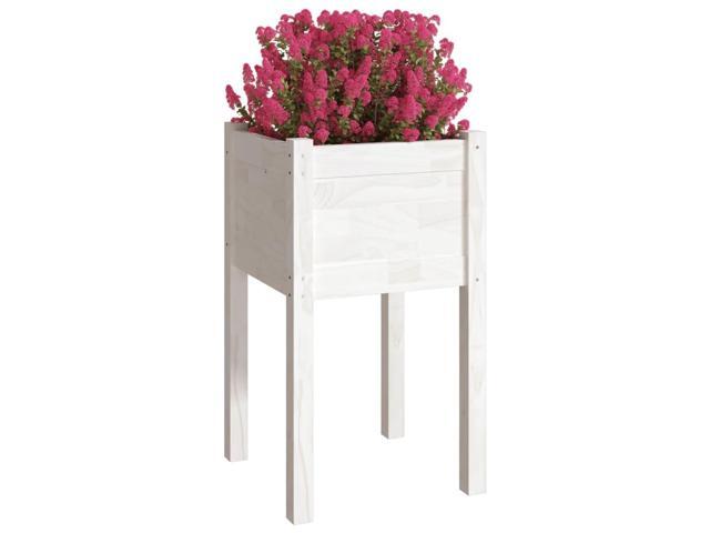 vidaXL Garden Planter Set of 2 White Solid pinewood Medium