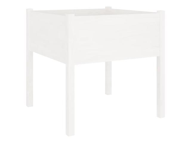 vidaXL Garden Planter White Solid Pinewood 27.6 x 27.6 x 27.6 in Tough