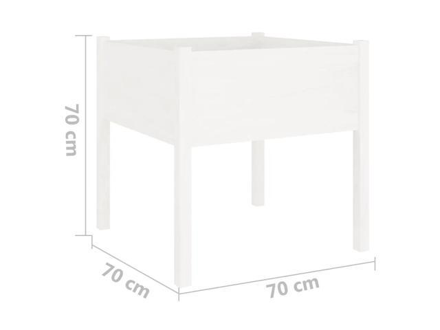vidaXL Garden Planter White Solid Pinewood 27.6 x 27.6 x 27.6 in Tough