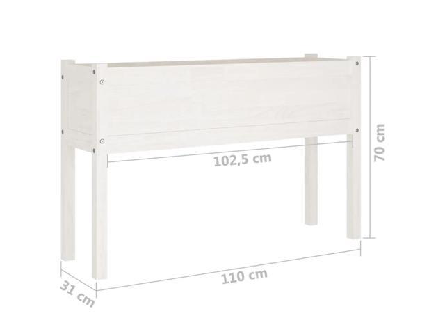 vidaXL Planter White Solid pinewood Large Durable Planter