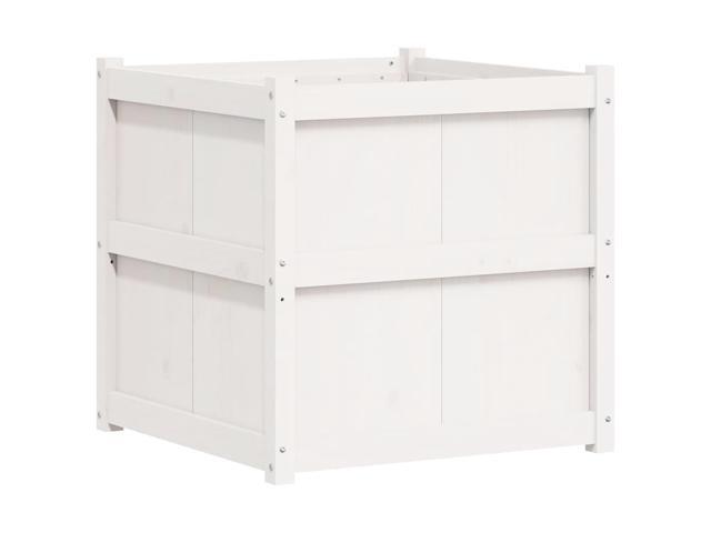 vidaXL Garden Planter White Solid pine wood 27.6 in Durable