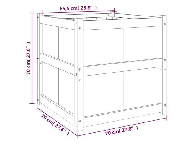 vidaXL Garden Planter White Solid pine wood 27.6 in Durable