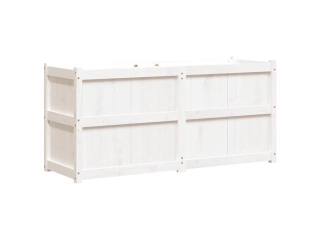 vidaXL Garden Planter White Solid pine wood 59.1x19.7x27.6 in Durable