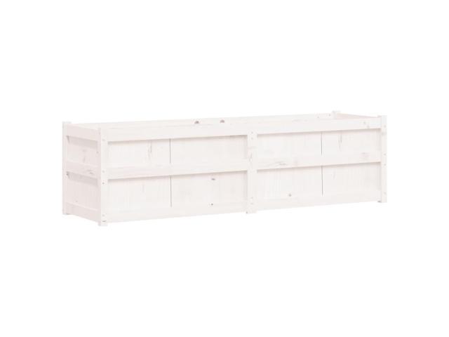 vidaXL Garden Planter White Solid Pine Wood 70.9x19.7x19.7 in