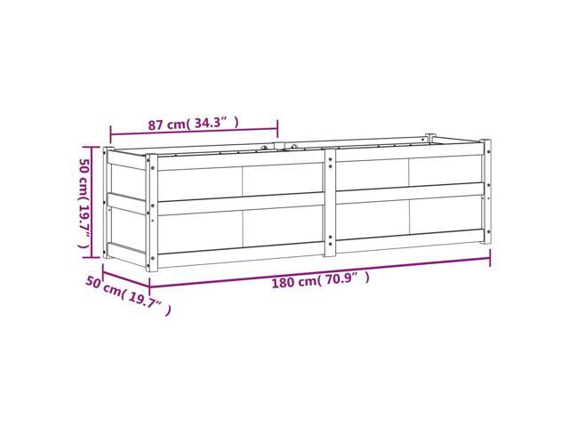 vidaXL Garden Planter White Solid Pine Wood 70.9x19.7x19.7 in