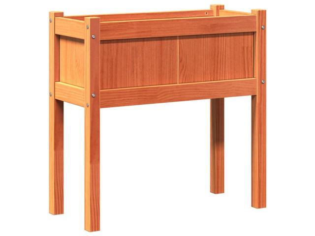 vidaXL Garden Planter Wax brown Solid pine wood 27.6 x 12.2 x 27.6 in