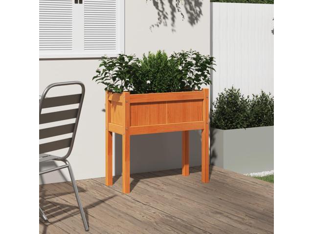 vidaXL Garden Planter Wax brown Solid pine wood 27.6 x 12.2 x 27.6 in