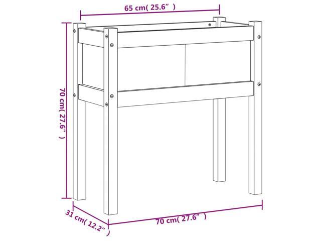 vidaXL Garden Planter Wax brown Solid pine wood 27.6 x 12.2 x 27.6 in