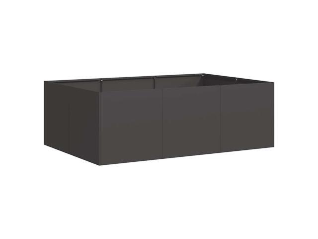 vidaXL Planter Black Cold-rolled steel Large Planter Rectangular