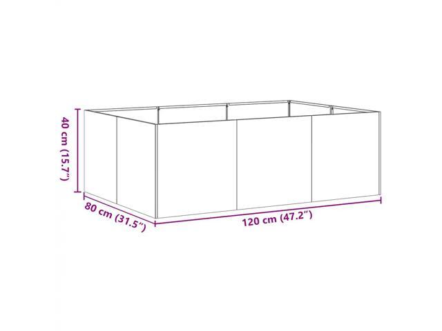 vidaXL Planter Black Cold-rolled steel Large Planter Rectangular