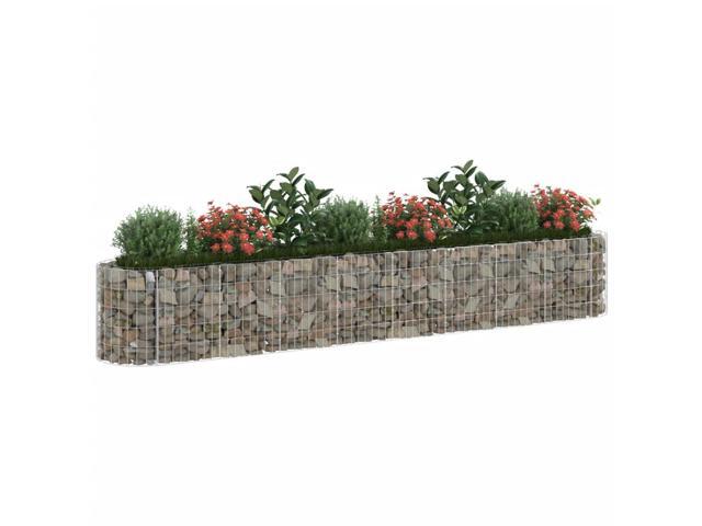 vidaXL Gabion Raised Bed Silver Galvanized iron Large Sturdy