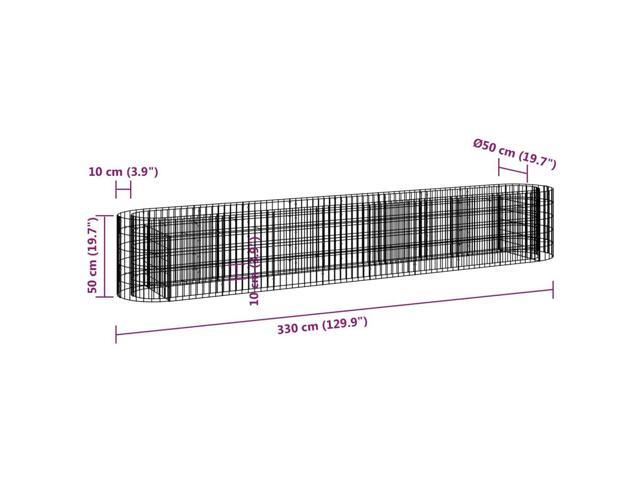 vidaXL Gabion Raised Bed Silver Galvanized iron Large Sturdy