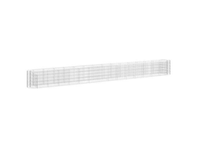 vidaXL Gabion Raised Bed Silver Galvanized Iron 21.3 x 1.6 x 1.6 in