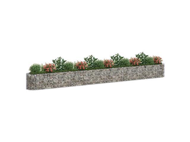 vidaXL Gabion Raised Bed Silver Galvanized Iron 21.3 x 1.6 x 1.6 in