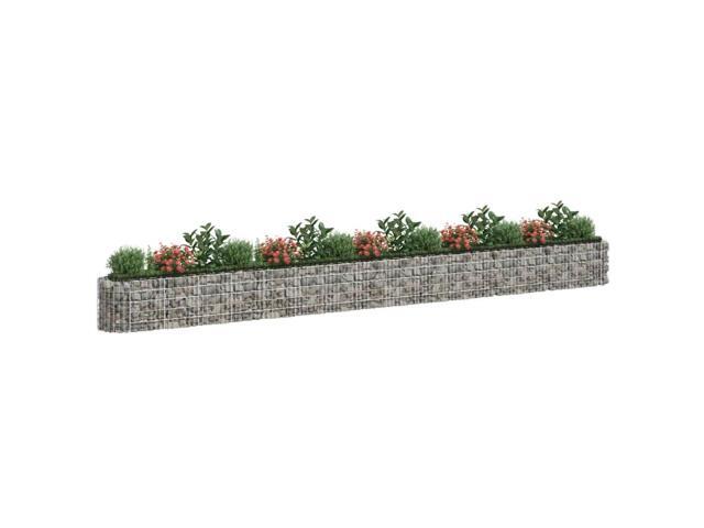 vidaXL Gabion Raised Bed Silver Galvanized iron Large Durable
