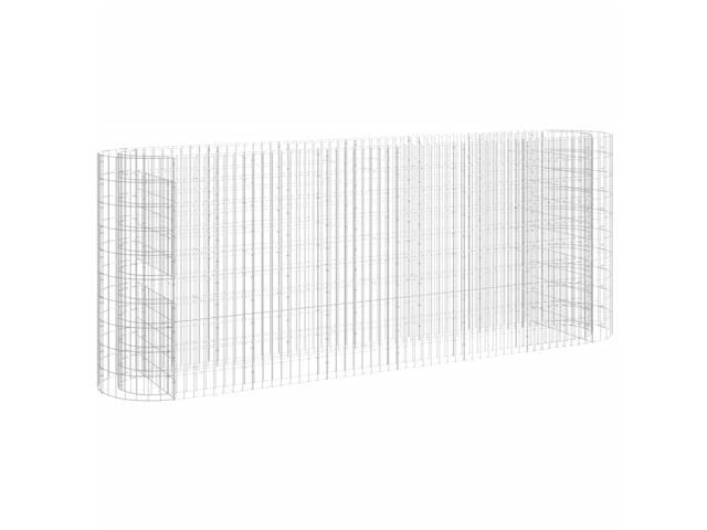 vidaXL Gabion Raised Bed Silver Galvanized iron Large Durable